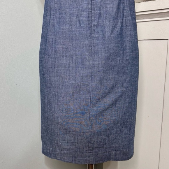 J. Crew Shoulder Tie Denim Blue Chambray Dress Size Large - Picture 7 of 11